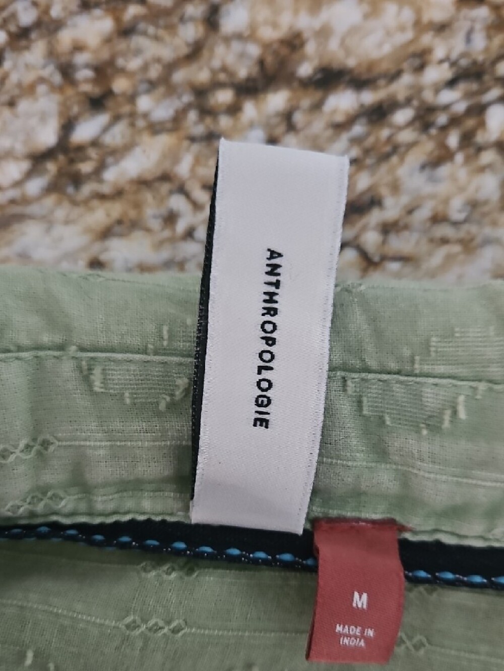 PILCRO By anthropologie Sage Green Button-Front Short Sleeve Shirt. Size M - Picture 4 of 4